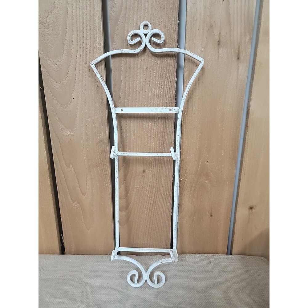 2 Tier Metal Wall Hanging Collectible Plate Rack Holder Display Shelf 23"